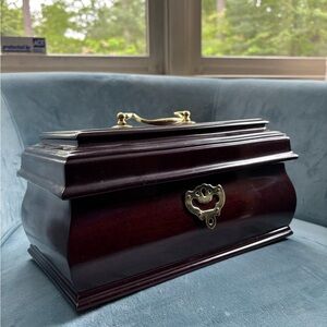 Elegant Wooden Jewelry Organizer with Brass Accents